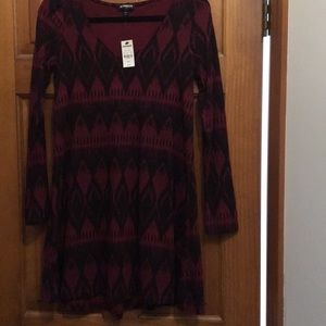 Ladies dress - burgundy/black